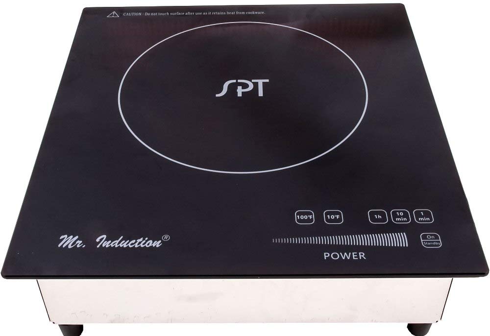 Mr. Induction SR-187RT Commerical 1800W Built-in Induction Cooker, Black/Silver