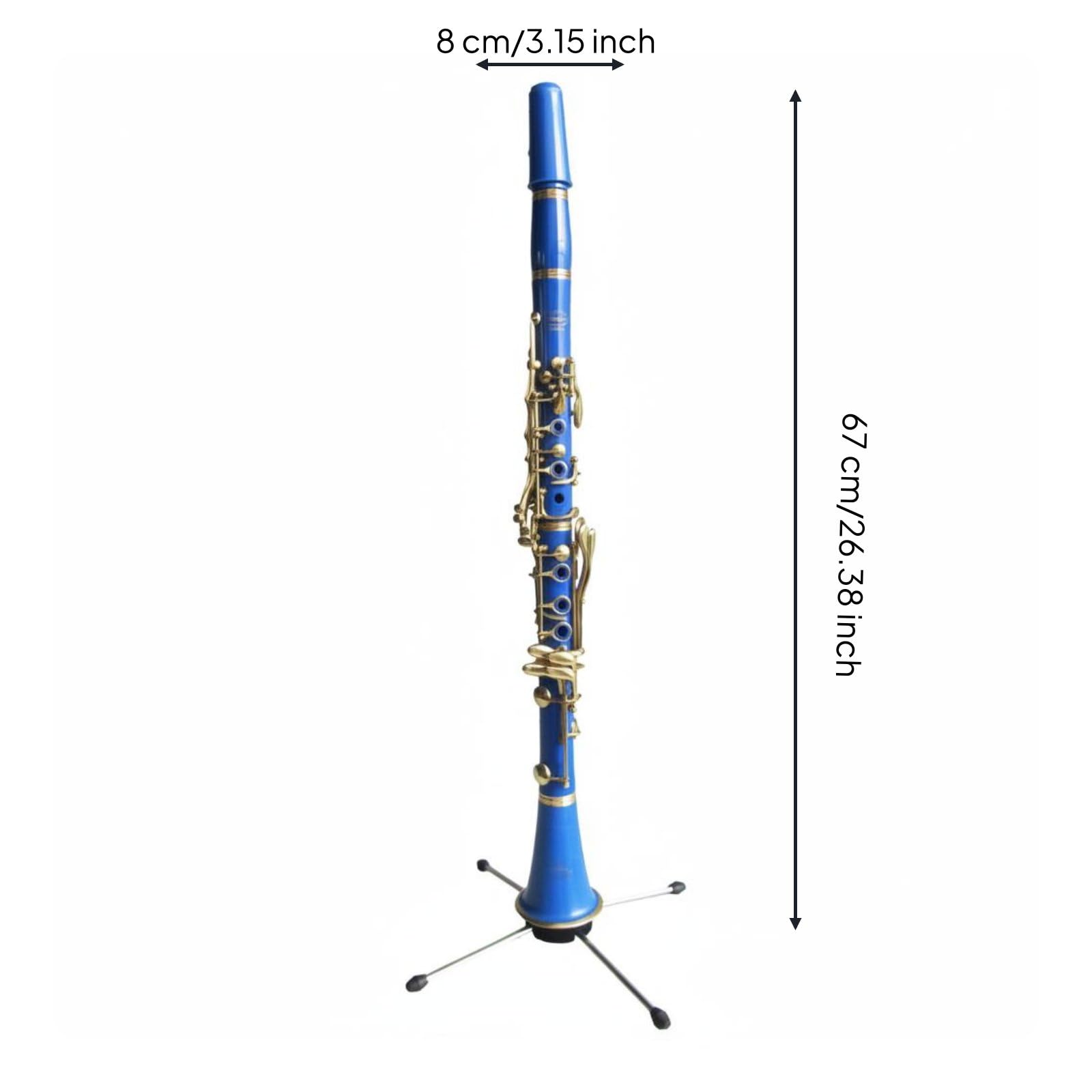 Clarinetto in Si Bemolle Include Accessori Clarinetto Colorato Buona Tenuta All'aria Strumento Musicale per Principianti per Scuola di Musica, Blu Lago