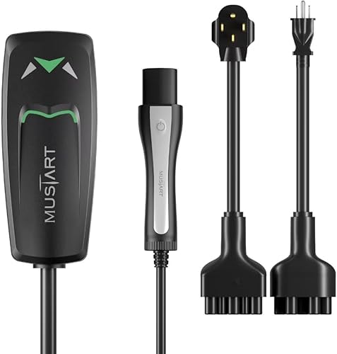 MUSTART Estación de cable de carga portátil de 40 amperios nivel 2 cargador de vehículo eléctrico estación de carga EV con todos los autos J1772 EV
