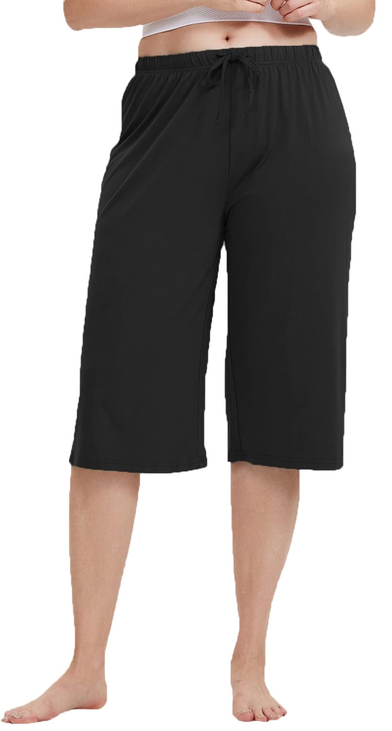 Women's Casual Relaxed Fit Cotton 3/4th Summer Capri Pants-picture-30