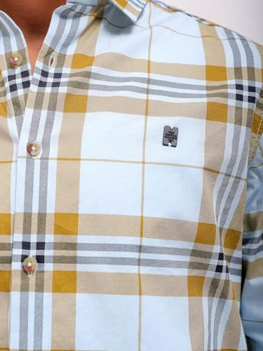 Image of The Indian Garage Co Men Regular Fit Checkered Full Sleeves Cutaway Collar Casual Shirt