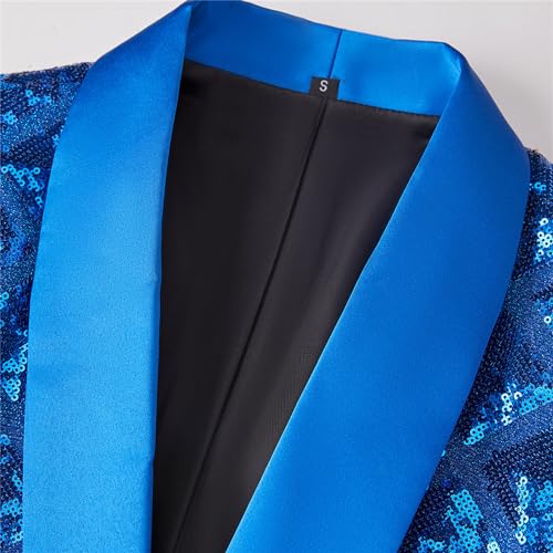 Blazer de lentejuelas brillante para hombre talla 3X-Large azul miniatura 4
