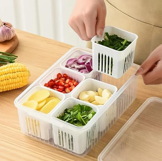 Image of Hearch fridge storage boxes multipurpose containers for storage Space-saving Refrigerator Side Door Organizer for fridge kitchen Fruits, Vegetables Storage Containers (Fridge Container-6)