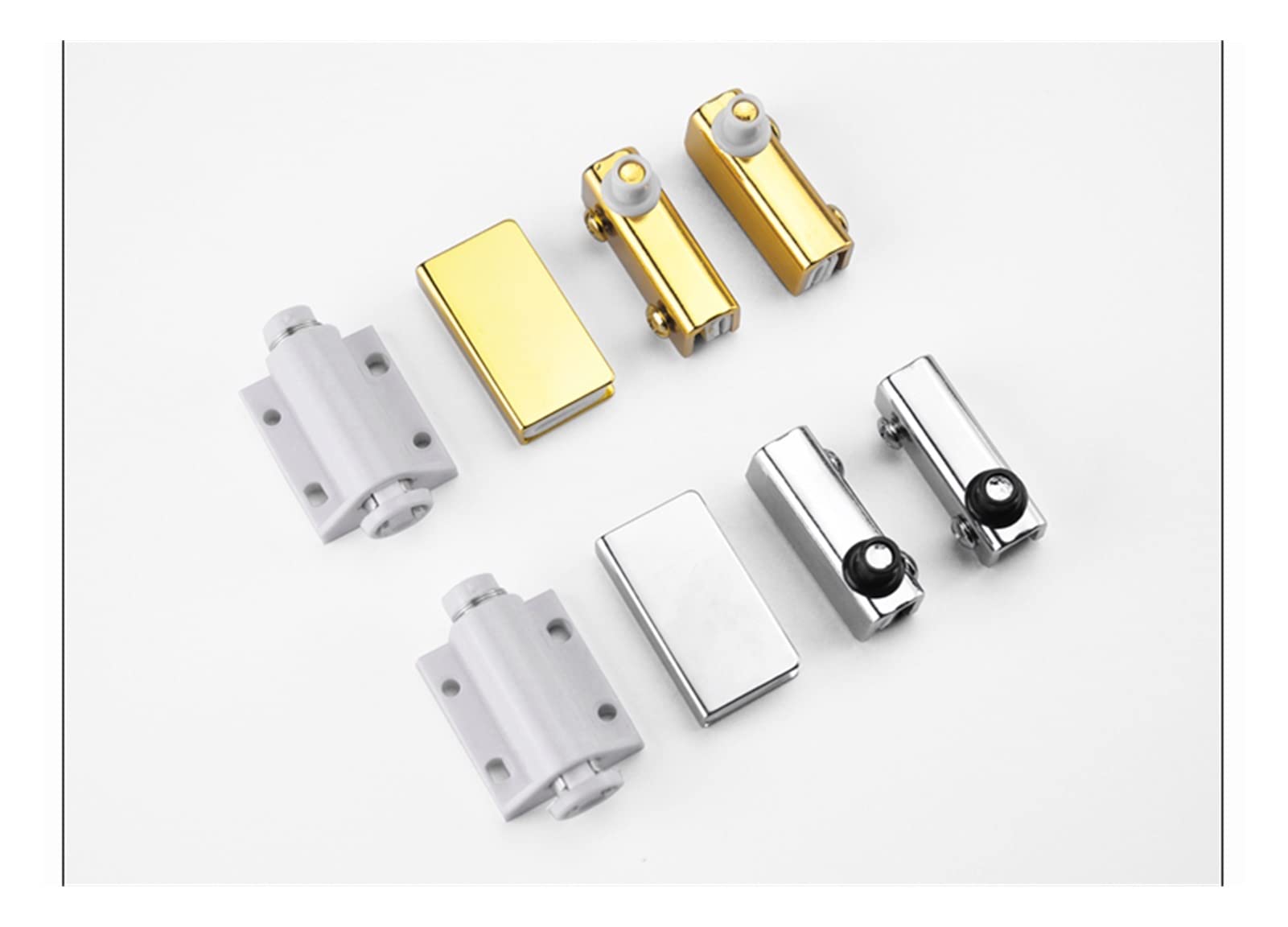 Perno de puerta, cerradura baño, 1 juego herrajes for puertas gabinete, clip vidrio, eje for muebles, cierre succión for, táctil abierto, botón accesorios hardware(D)