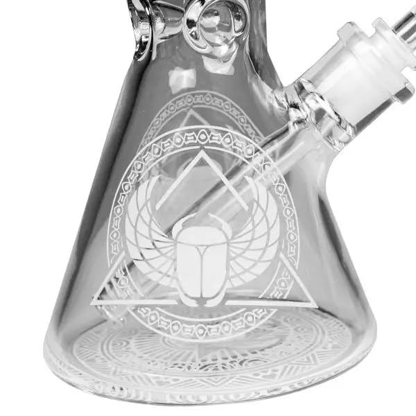 Pipa de agua de cristal Egyptian Mysteries 41 cm - Cachimba con modelo egipcio.