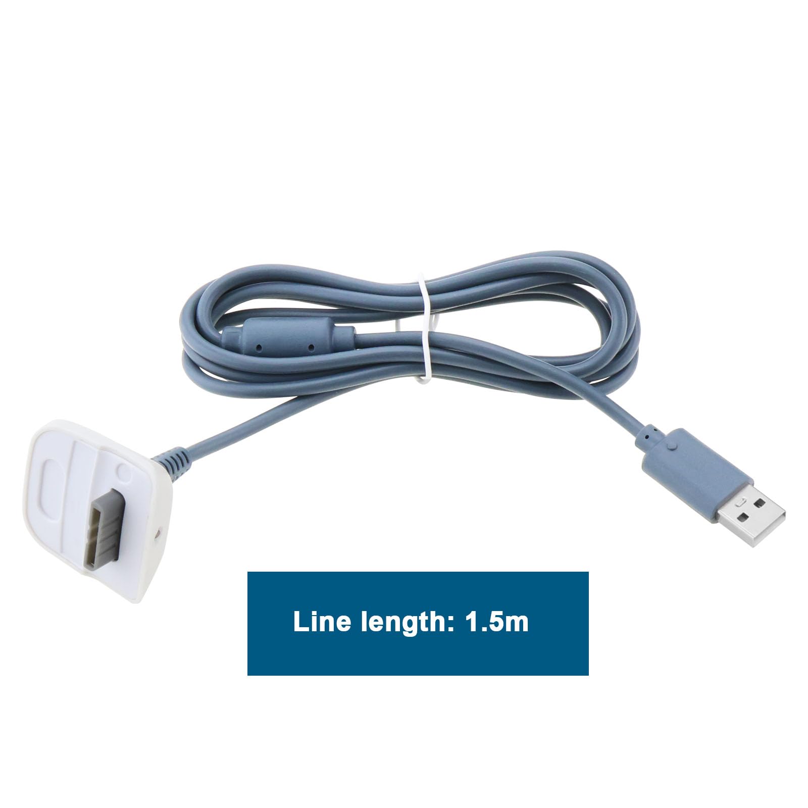 Lot de 2 câbles de charge USB de 1,5 m compatibles avec manette de jeu sans fil Xbox 360