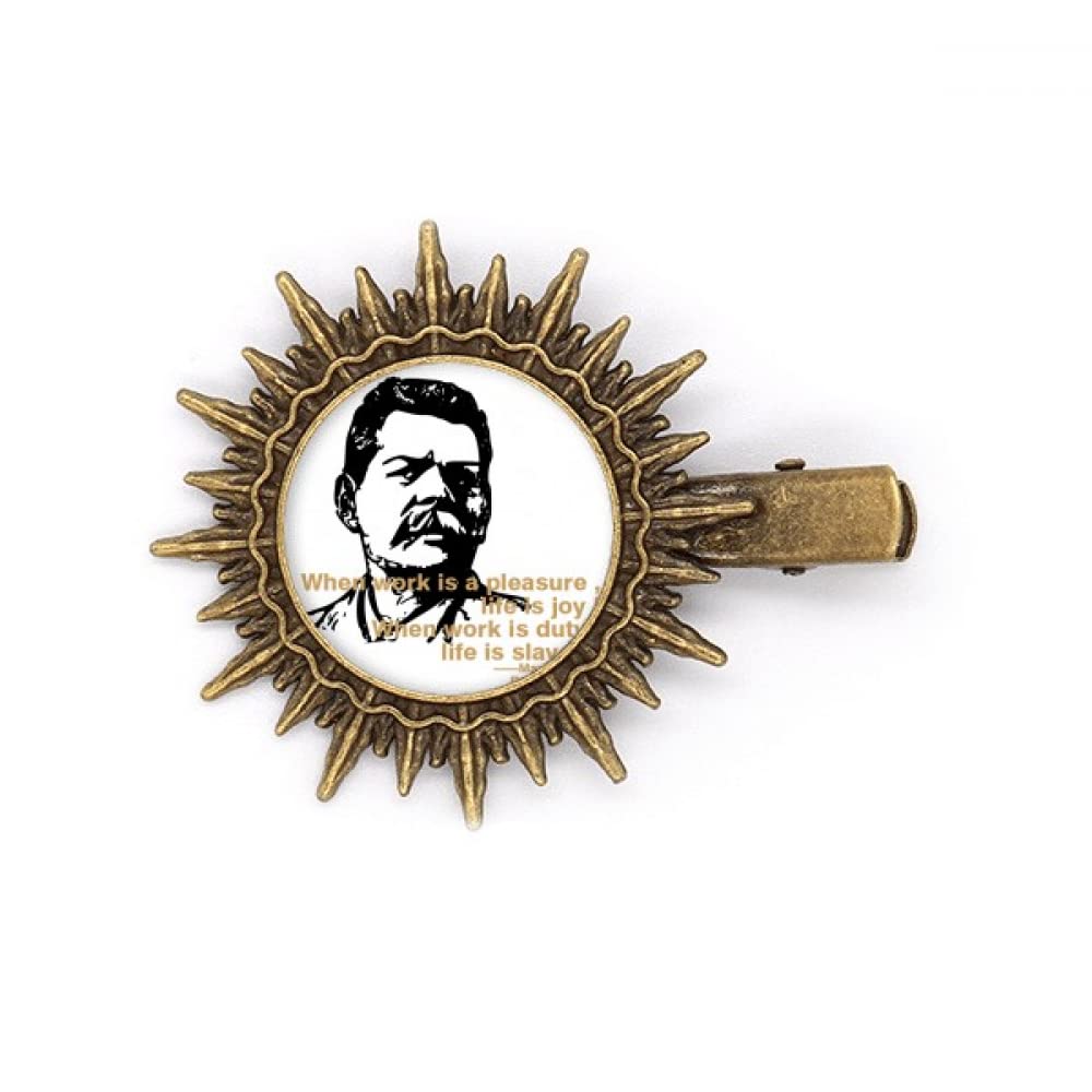 Gorky Russian Writer Spirit Hairpin Sun Headwear Retro Metal Clips Pin