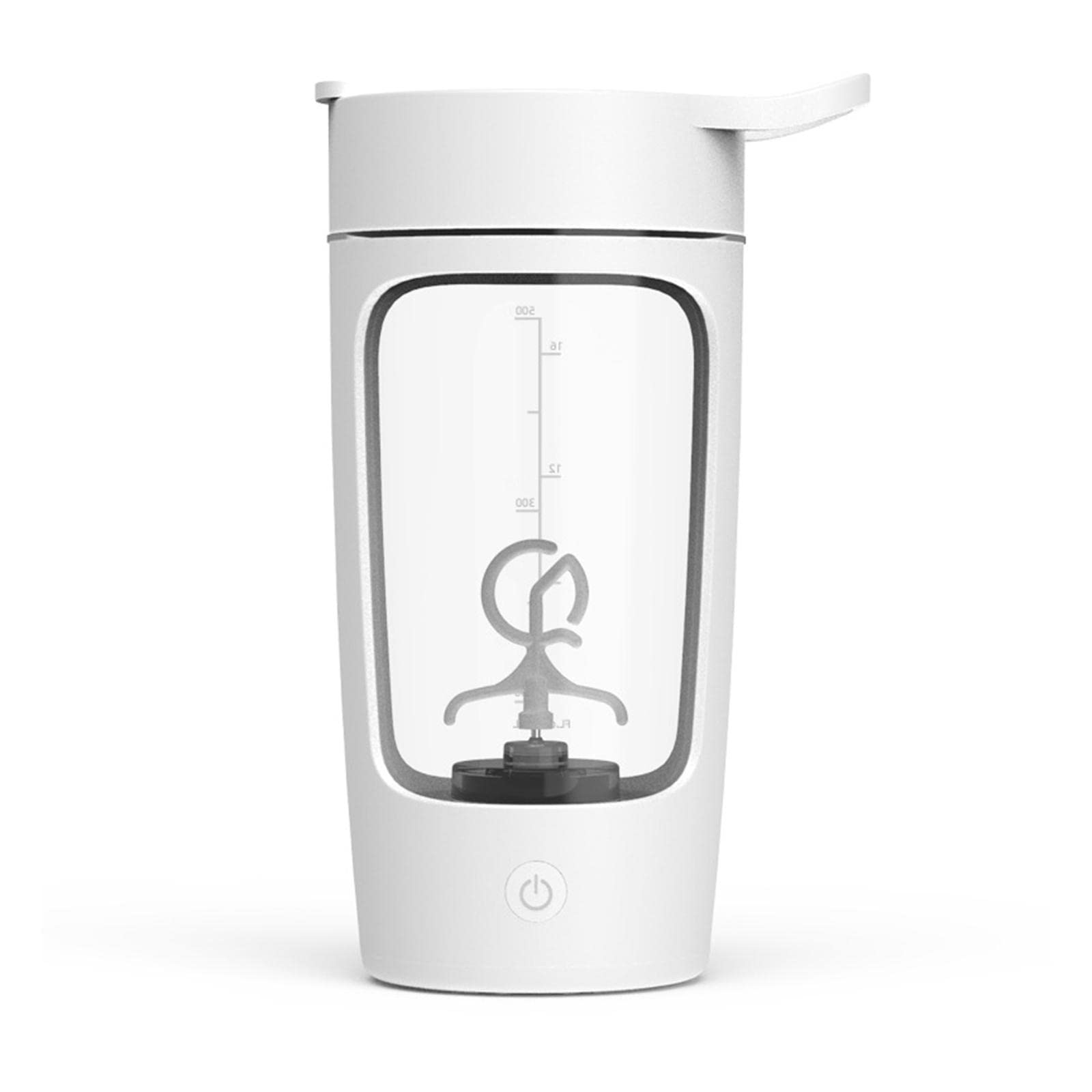 Juego de 2 botellas mezcladoras de proteínas eléctricas de alta calidad, Tritan – sin BPA, color blanco