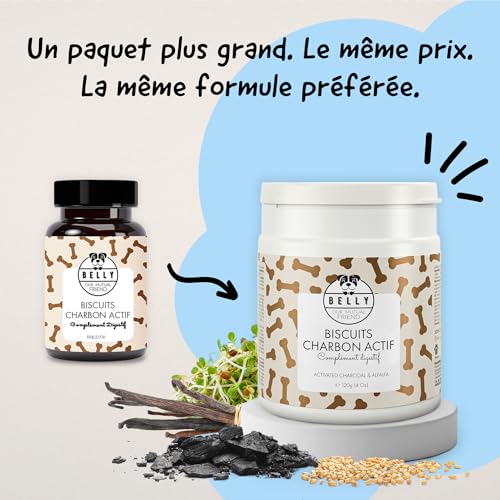 Belly® Biscuits Charbon Actif Chien -100g- 100% Végan - Réduit Gaz Malodorants, Anti Diarrhée Chien - Riche en Fibres, Graisses Végétales, Antioxydants, Vitamines, Minéraux - Activated Charcoal – Image 3
