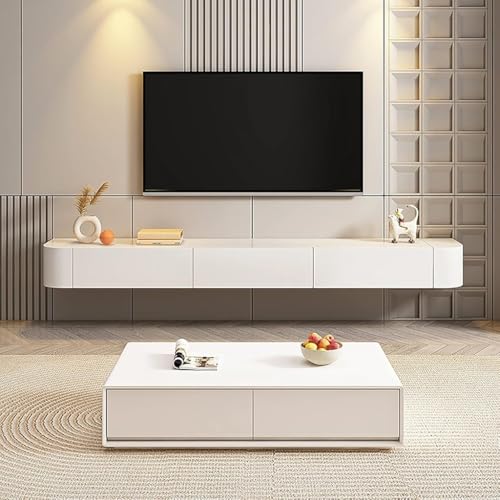 Schwebendes TV-Element 140/160/180cm Schwebendes TV-Element Wandmontiertes TV-Element Hängendes TV-Element Aus Massivholz Für Wohnzimmer Und Büro(140 * 20 * 24CM)
