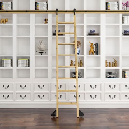 Escalera de biblioteca con ruedas para el despacho en casa 3