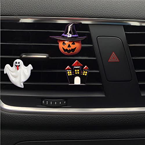 Image of ZOSTLAND Grimace Pumpkin Car Air Vent Clip Decoration,Odd Car Air Fresheners,Terrible Ghost and Moon Automotive Interior Decoration Accessories, Personalized Car Decorations, (5pcs Halloween)