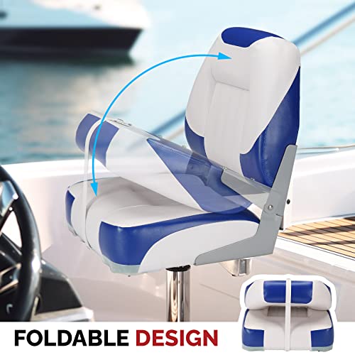 image for PEXMOR Boat Seats Low/High Back, Folding Boat Seat Included, Fold-Down
