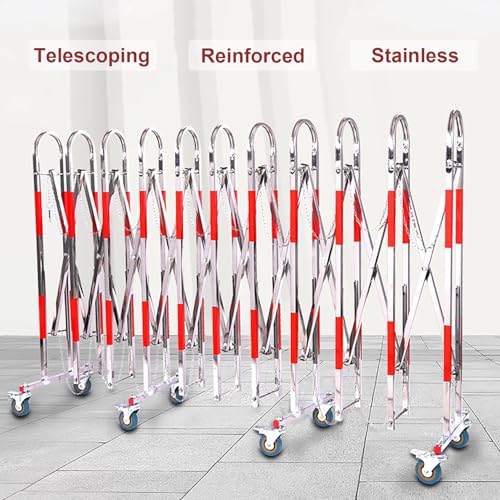 FWTXZTER Expandable Metalltor 5m Breite, Klappbares Einfahrtstor, Mobile Sicherheitsbarriere mit Rollen Outdoor Faltzaun Schwere Transportabsperrung Rollgitter für Grundstücksschutz (Farbig, 1.1×5M)