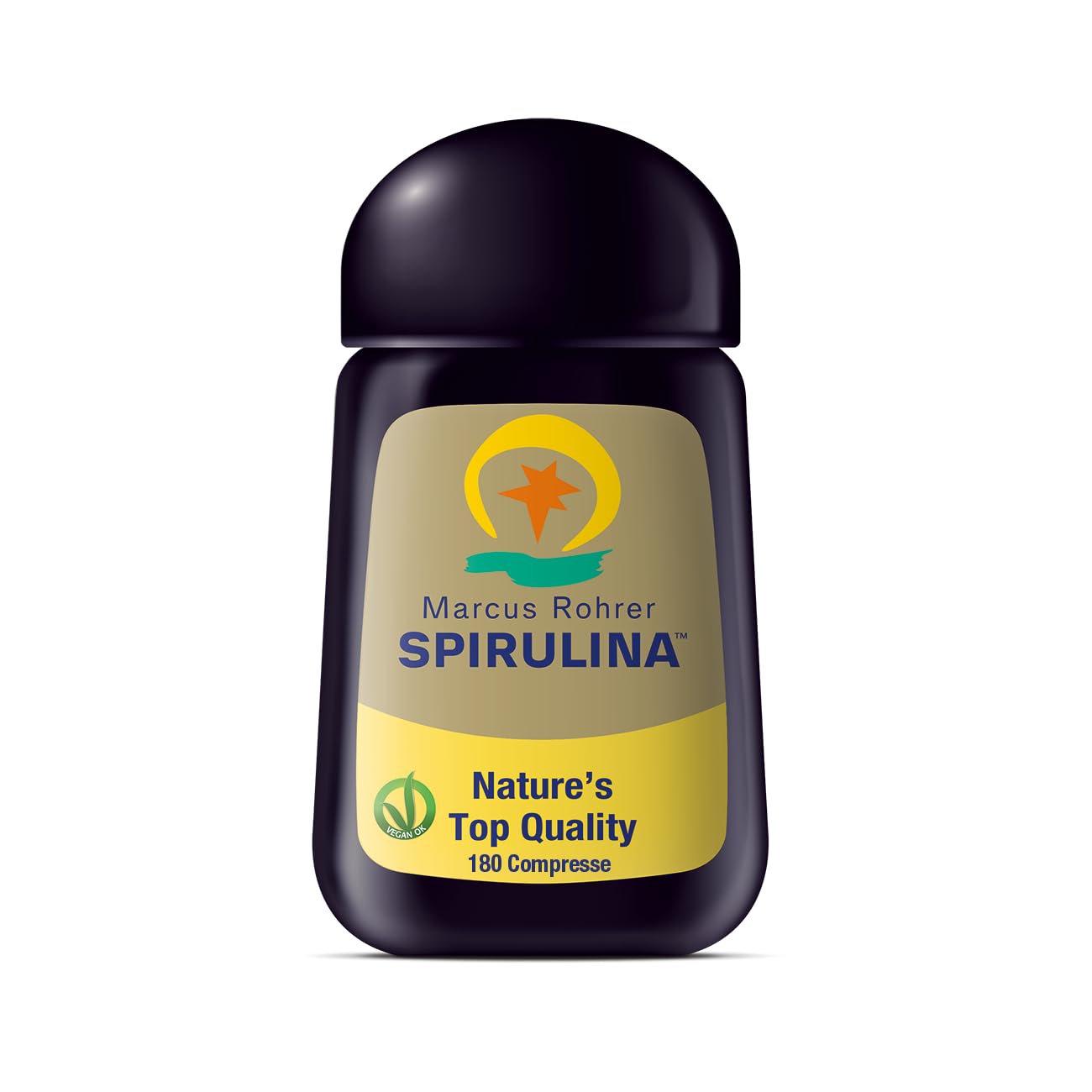 MARCUS ROHRER SPIRULINA delle Hawaii, 180 Compresse, Integratore Alimentare Naturale a base di Alga, Energia e Supporto Immunitario, Pelle e Capelli, Vegan