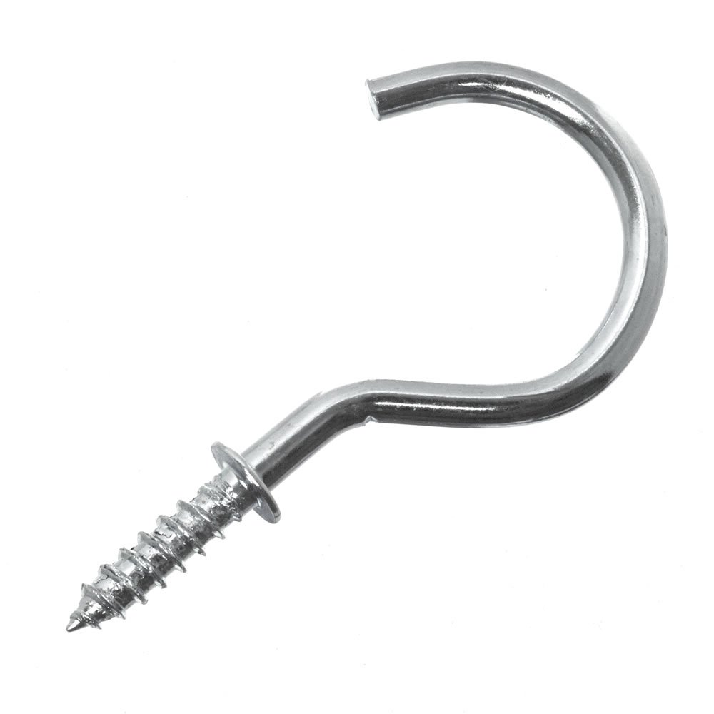 Merriway Chrome Plated Bh03140 (20 Pcs) Shouldered Mug Cup Hooks, 19Mm (3/4 Inch) - Pack Of 20 Pieces