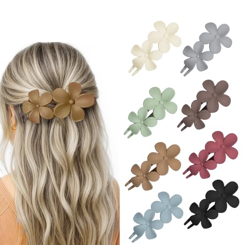 8PCS Flat Hair Claws Matte Non-Slip Clips for Women, Strong Hold ...