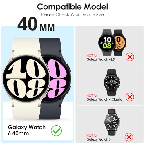 Image of VEMIGON Hard PC Case Compatible with Samsung Galaxy Watch 6 2023 Screen Protector Case 40mm, High Sensitive Protective Face Cover with Bumper Built-in Tempered Glass Film - (40mm Clear)