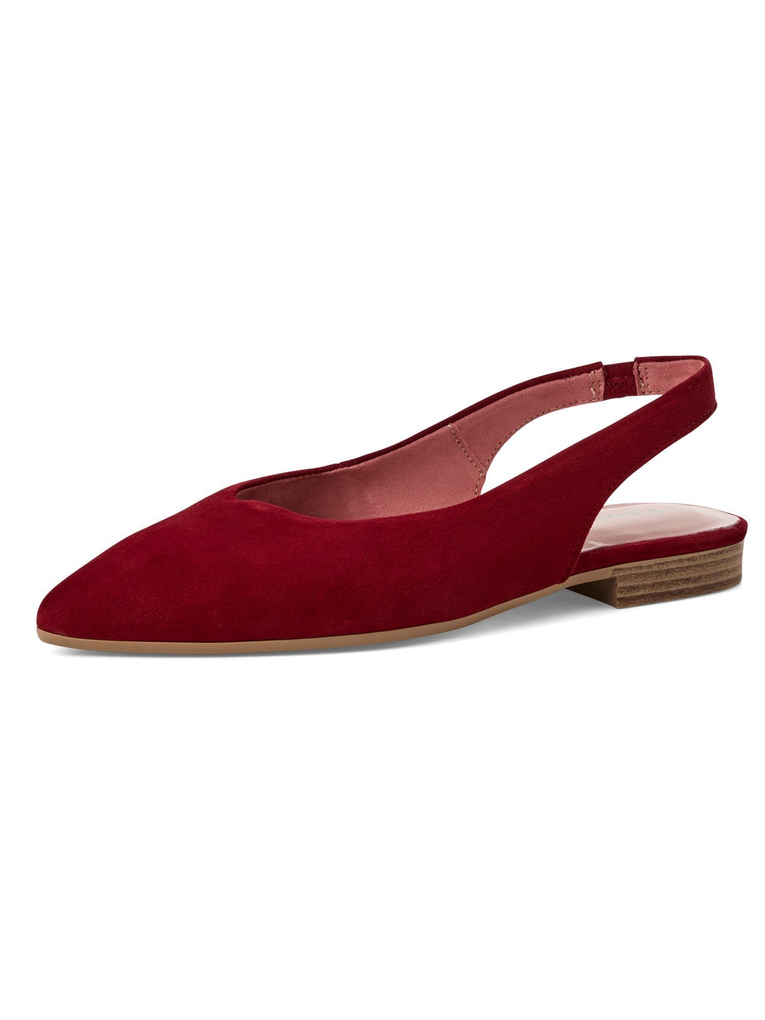 Tamaris Women's slingback pump with block heel Leather red 7.5 UK