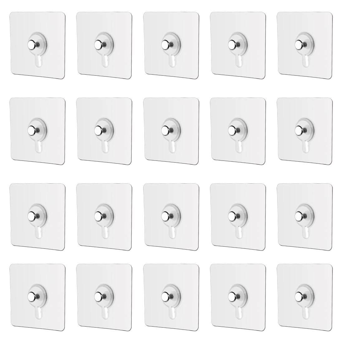 NJCXOLA 20 Piezas Ganchos Adhesivos para Pared, Cuelga Facil Cuadros sin Clavos, Colgar Cuadros sin Agujeros, Colgadores para Cuadros para Fotos, Pinturas (Transparente)