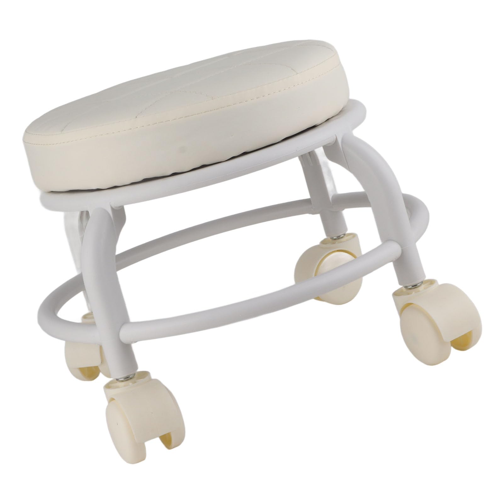 Tabouret roulant bas contre le mal de dos en cuir PU beige Rengue