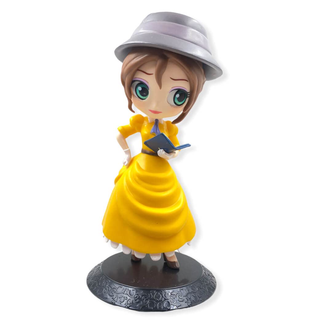 FULLKART Princess Belle with Book Q Posket Statue for Office Desk,Table, Cake Decoration(15 cm)