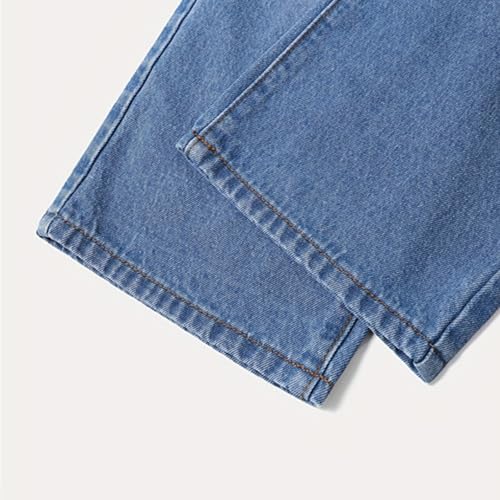 Girls Wide Leg Jeans Baggy Versatile Straight Palazzo Casual Vintage High Waist Denim Pants with Pockets4