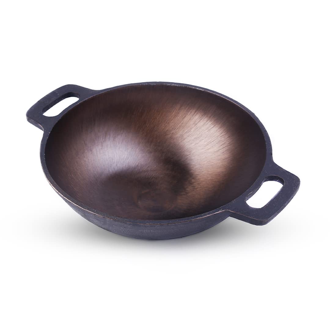 Buy The Indus Valley PreSeasoned Super Smooth Cast Iron Kadai/Kadhai for Cooking and deep