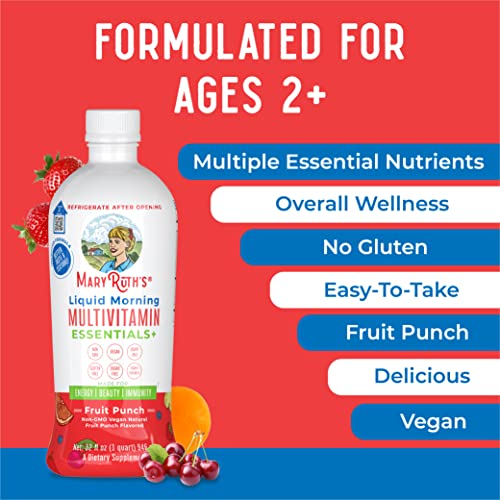 Multivitamin Multimineral for Women Men & Kids by MaryRuth's | No Added Sugar | Vegan Liquid Vitamins for Adults & Kids | Mens, Womens Multivitamin | Energy & Beauty Booster | Non-GMO | 32 Fl Oz - Image 4