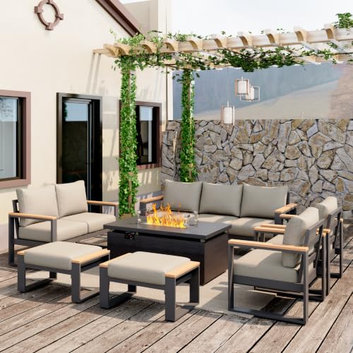 Image of Sundale Outdoor Aluminum Patio Furniture Set, 7 Piece Conversation Sets