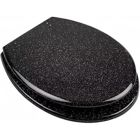 Glitter Toilet Seat Range Novelty Glitzy Sparkle Resin Bathroom Black Glitter Cover