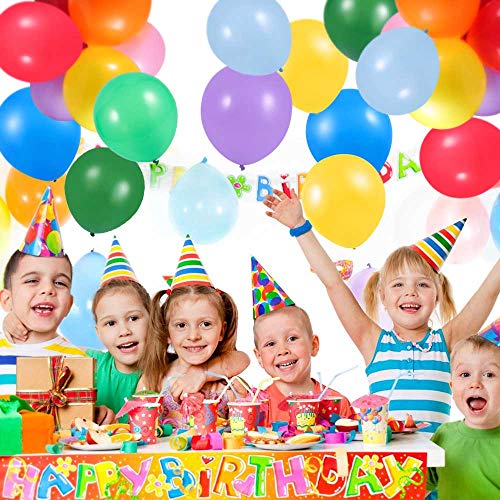 image for Yeunmu 120 Colorful Latex Balloons, in 12 Assorted Colors, 12-inch Thi