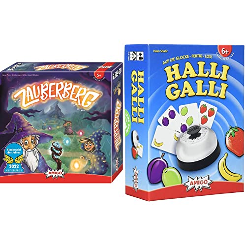 AMIGO 02050 – Zauberberg, Kinderspiel des Jahres 2022 & Spiel + Freizeit 1700 Halli Galli. Auf die Glocke fertiglos
