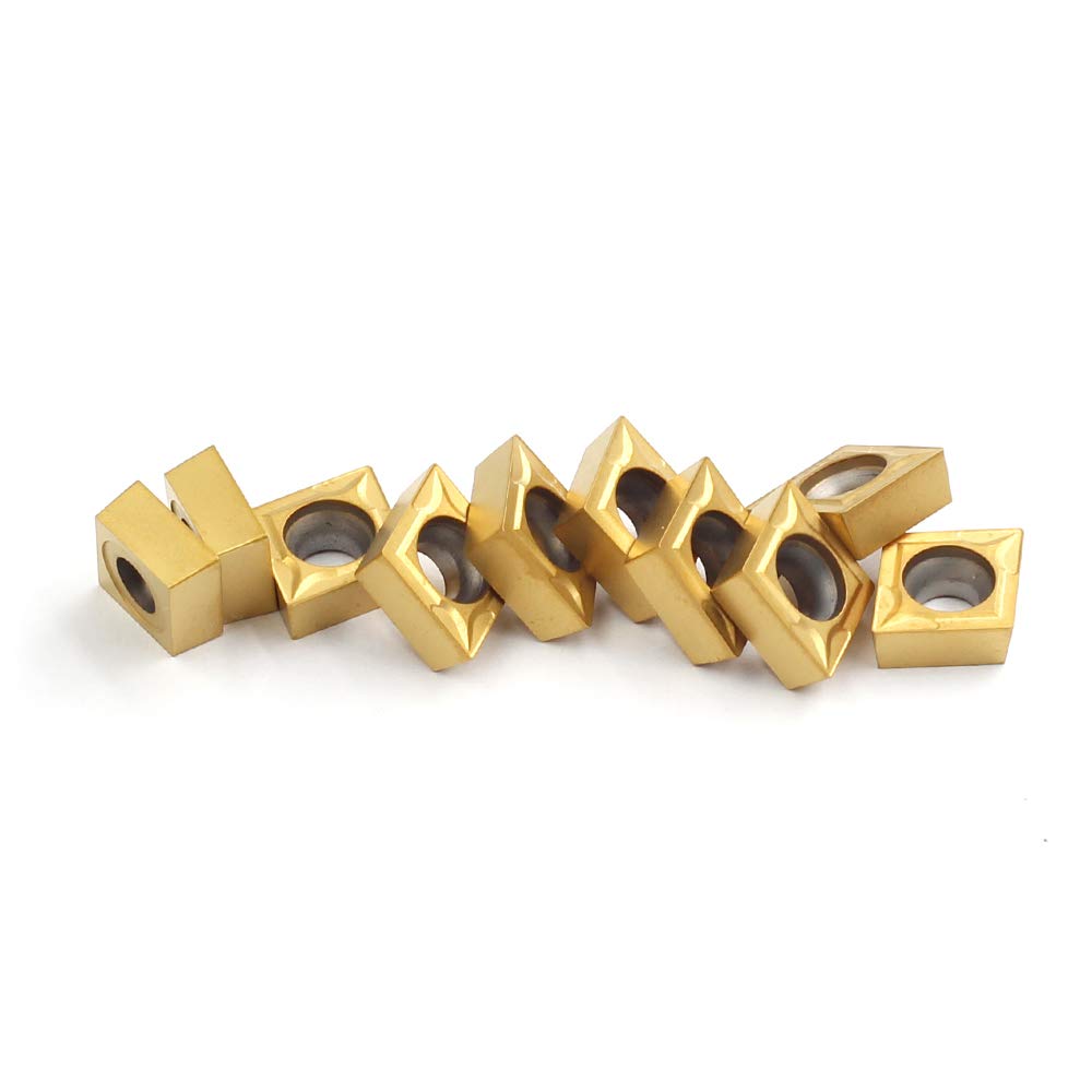 10-Pack CCMT09T304 Carbide Inserts - For Lathe Turning Tool Holders Like SCLCR