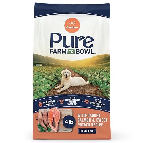 Canidae Pure Farm to Bowl, Grain-Free, Wild-Caught Salmon & Sweet Potato Dog Food, Adult 4lb