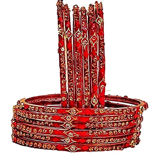 T4 Jewels (2.10 & 2.12 Size Zircon Stones Studded Red, Maroon & Green Colour Beautiful Glass Bangles Set For Women & Girls - (Set Of 12 Bangles)_Red_2.14 (B08WWSDDSF) Amazon Price History, Amazon Price Tracker