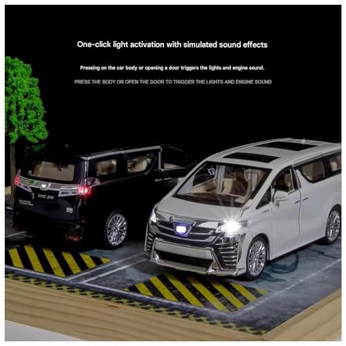 Image of FEXXA 1.24 Scale Toyo-TA VELLFIRE Exclusive Alloy Metal Pull Back Die-cast Car Model with Sound Light Mini Auto Toy for Kids Metal Model Toy Car with Sound and Light [Multicolor]