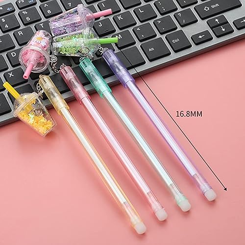 Set de 4 bolígrafos gel con colgante de margaritas multicolor miniatura 2