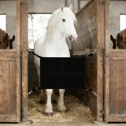 Kabahorze Stall Guard for Horse 27x19 Adjustable Nylon Horses Stall Guard with Straps & Snaps | Easy to Install in Stable and Barn