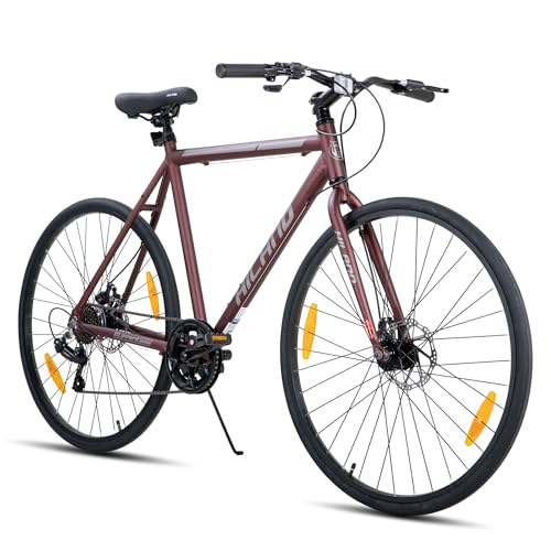 HH HILAND 700C Road Hybrid Bike, 7 speeds Bikes Urban City Commuter Bicycle with Disc Brake for Men...
