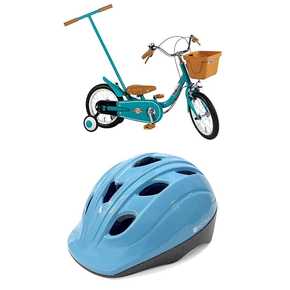 子供用自転車(14インチ) 青 ヘルメット付き Amazon | 【セット販売】トップ(Top) いきなり自転車 14インチ