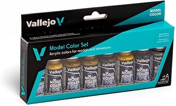Vallejo - Model Color Panzer Colors Set | Modeling Acrylic Paints | 8 bottles x 18 ml 0.60 fl.oz.