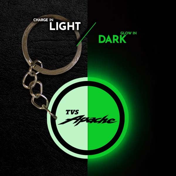 Image of Mi Glow Store Glow in Dark Keychain for Bike Men | Gift for Man | Bike Accessories | Charges in Light Glows in Dark | Key chain for Bike