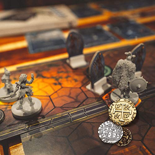 Pirate Coins, 102 Bronze, Silver & Gold Treasure Coins, Metal Replicas Of Spanish Double-Ones For Board Games, Playpieces - Realistic Money Imitation, Pirate Treasure Chest - M, L, XL Sizes