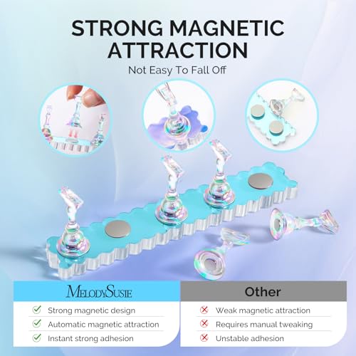Image of MelodySusie 2-Set Nail Stand for Press Ons Acrylic Base for Practice, Blue