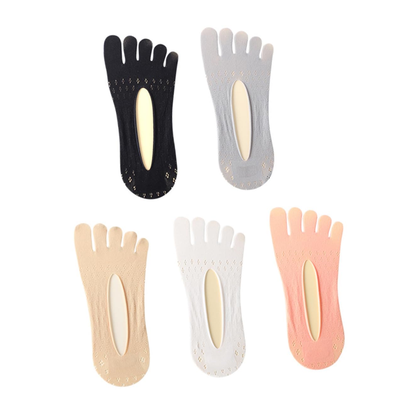 PACKOVE Cotton Toe Socks for Women Low Cut Ankle Socks Soft and Comfortable Set