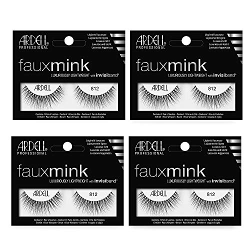 Ardell Faux Mink 812 Black False Lashes, 4 pairs