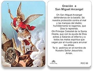 Estampilla de oración de San Miguel Arcángel para la protección contra el Mal. San Miguel ruega por nosotros.