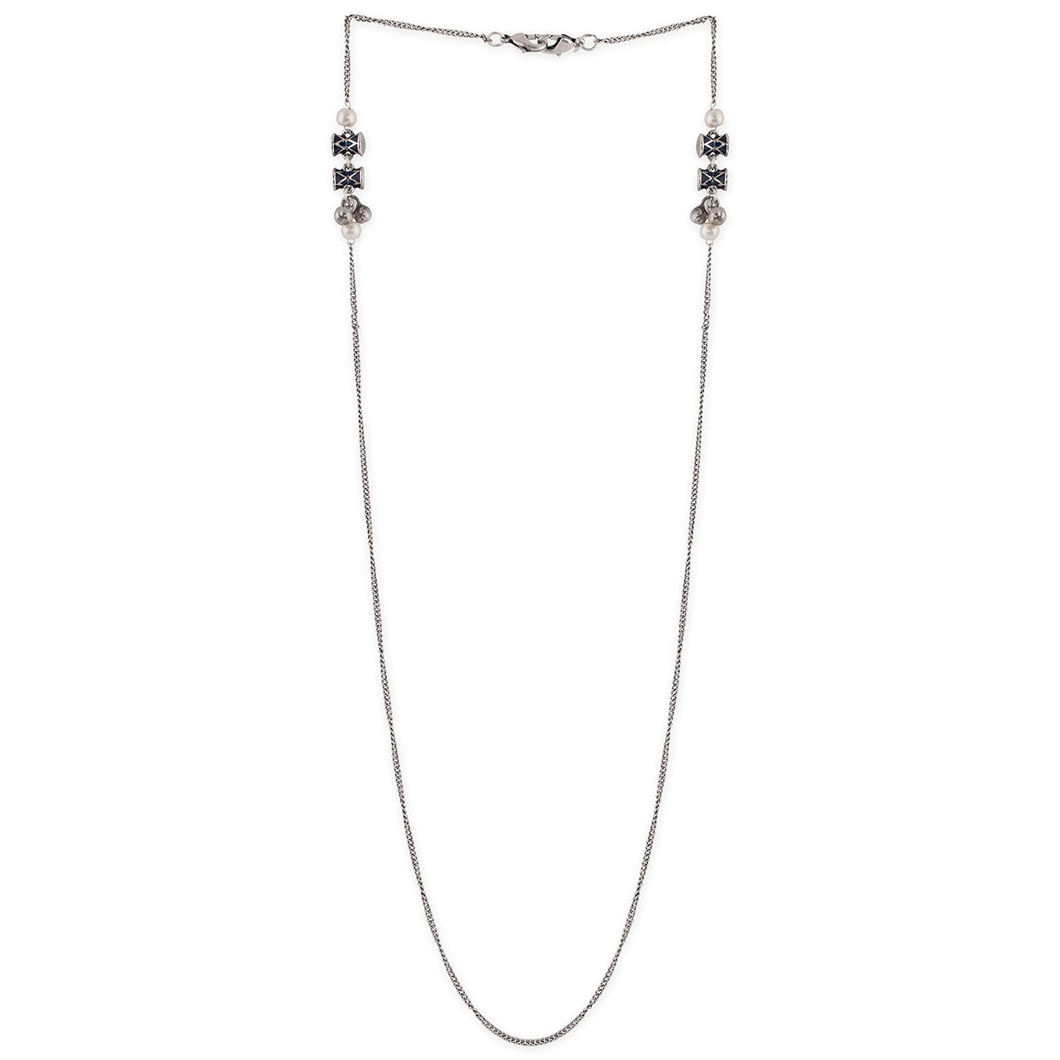 Oxidized Brass Dumroo Traditional Pearl Chain