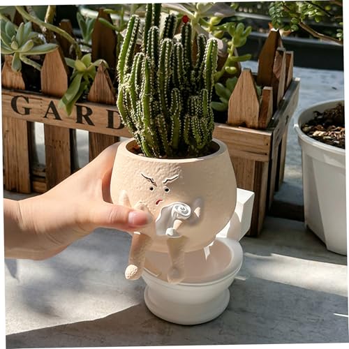 Jardinière de toilettes en résine premium au design expressif soigné